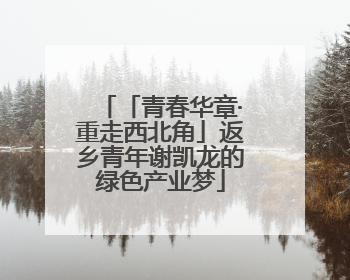 「青春华章·重走西北角」返乡青年谢凯龙的绿色产业梦